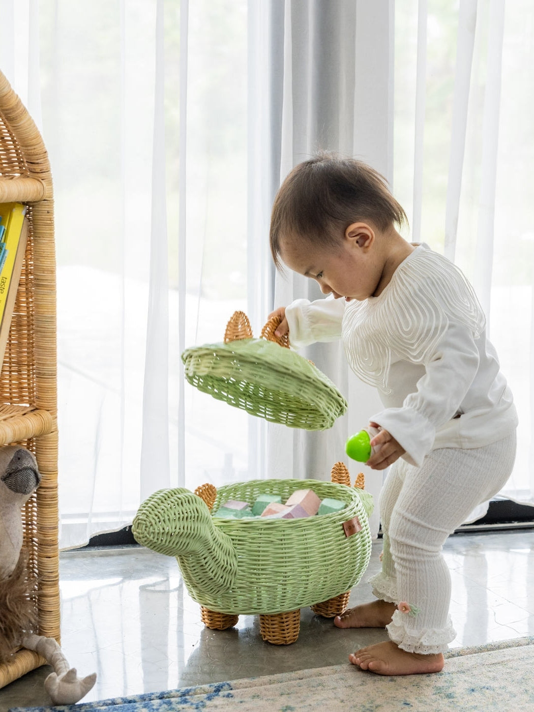 Dino Storage Basket - Medium Pretend Play Momiji