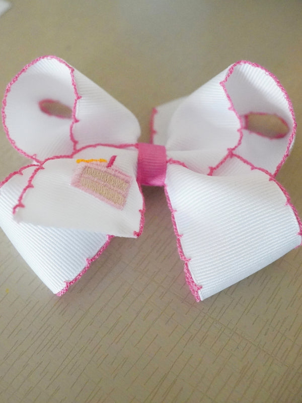 Moonstitch Grosgrain Bow - Birthday Cake Hair Accessories Wee Ones   