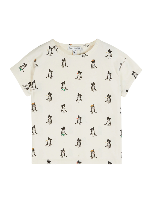 Border Collie T-Shirt Tees Emile et Ida Cream 2Y