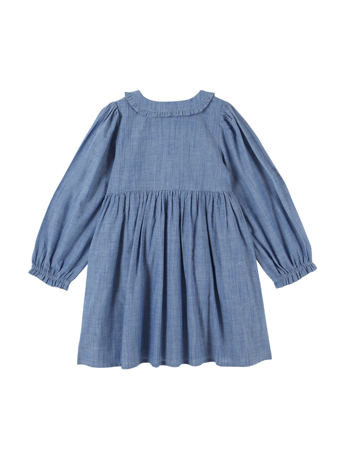 Cherry Embroidered Chambray Smocked Dress Dresses Emile et Ida