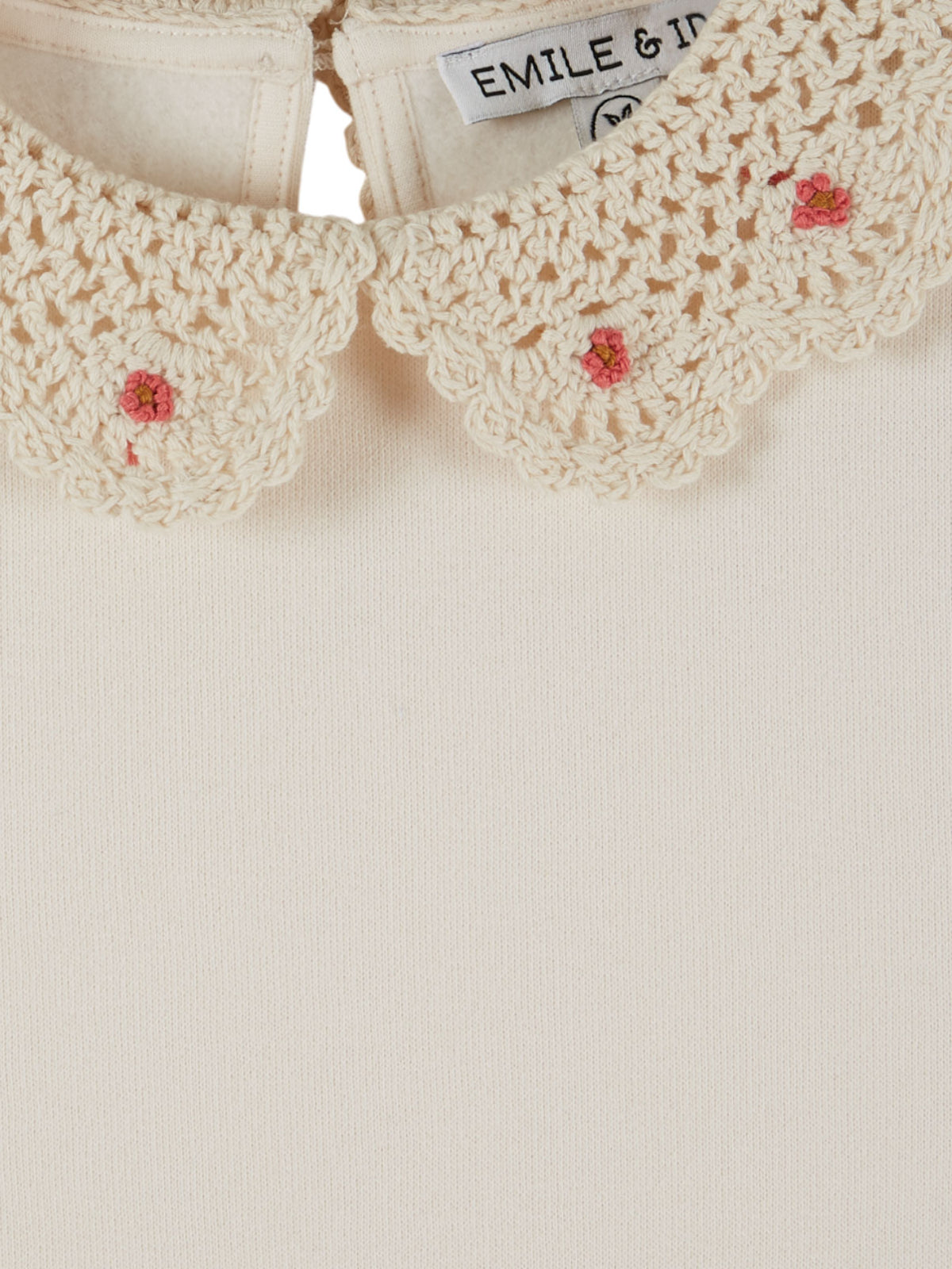 Crochet Collared Sweatshirt - Ecru Sweatshirts Emile et Ida