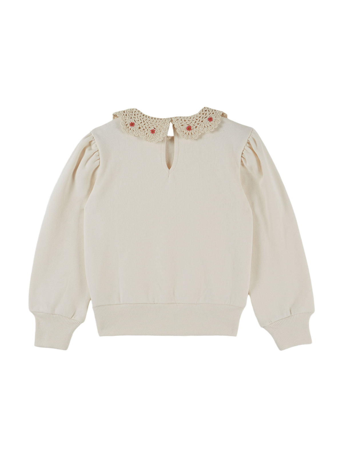 Crochet Collared Sweatshirt - Ecru Sweatshirts Emile et Ida