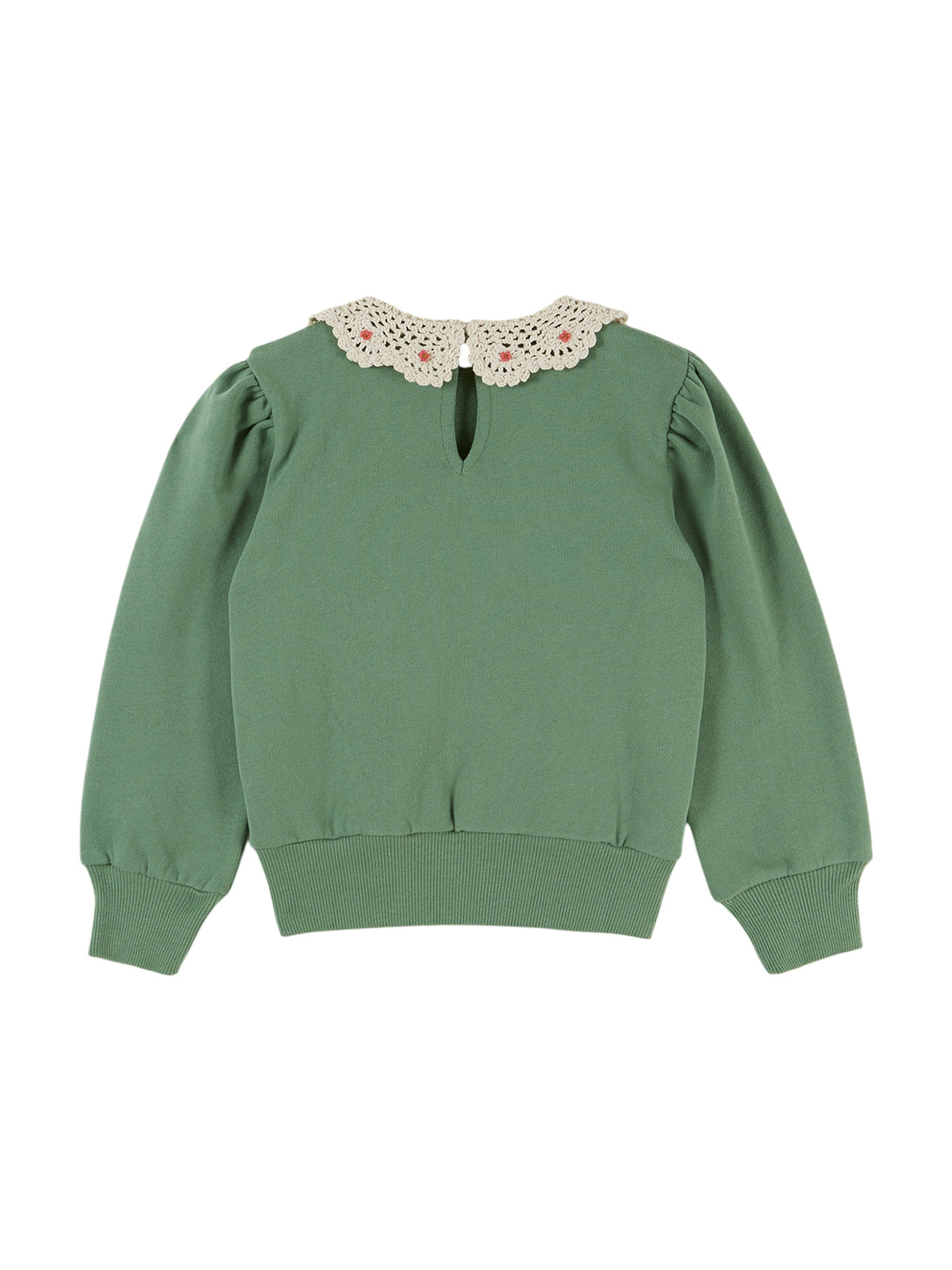 Crochet Collared Sweatshirt - Olive Sweatshirts Emile et Ida
