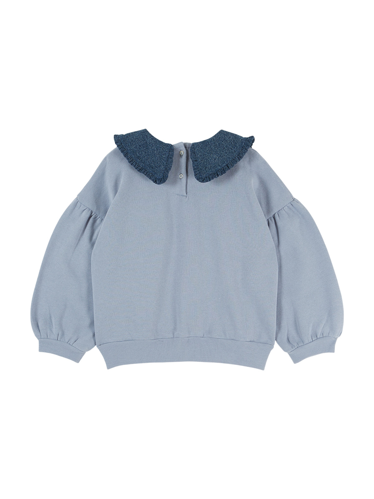 Denim Bow Collared Sweatshirt Sweatshirts Emile et Ida