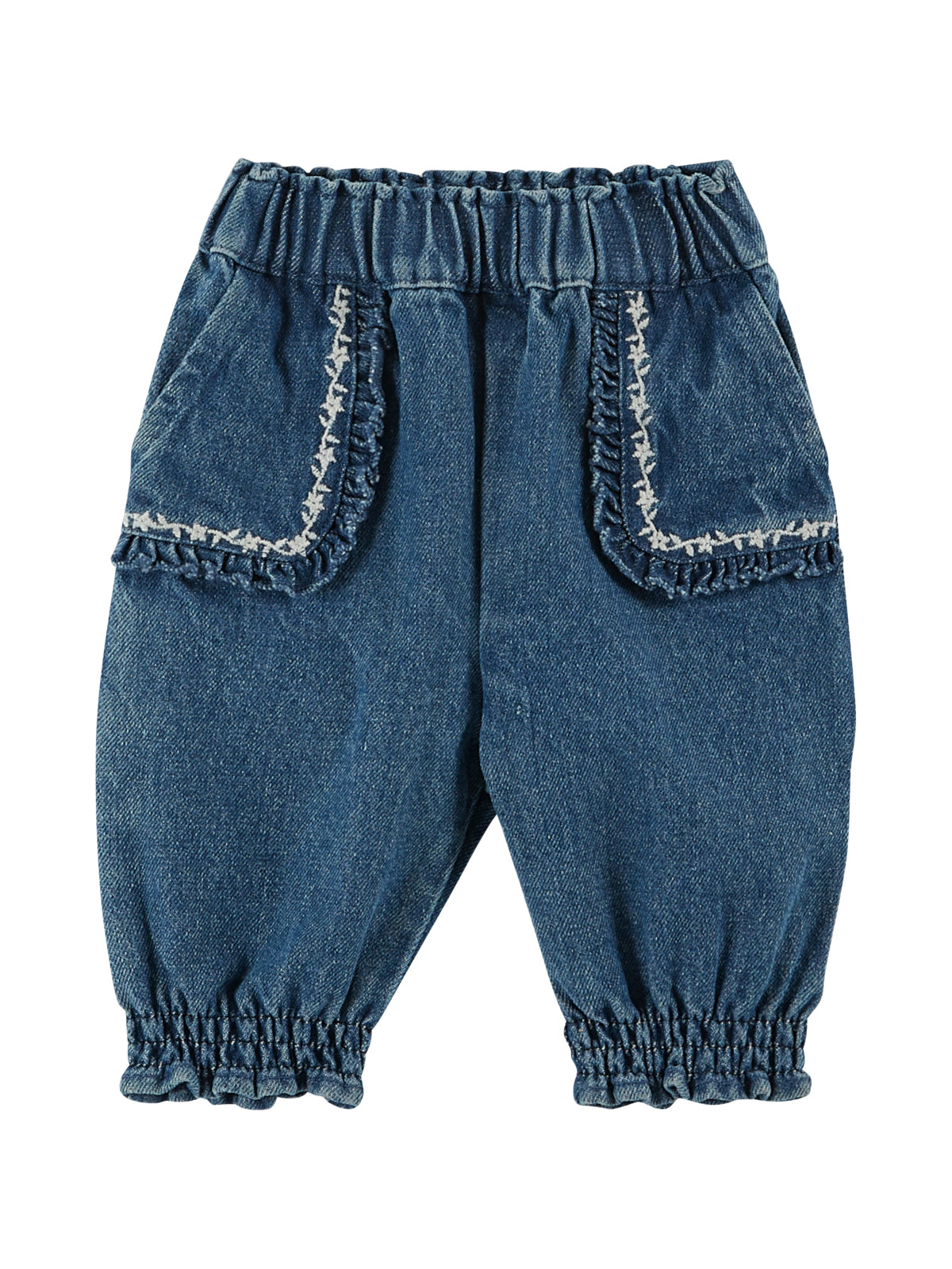 Embroidered Elastic Jeans Pants Emile et Ida Denim 12M 