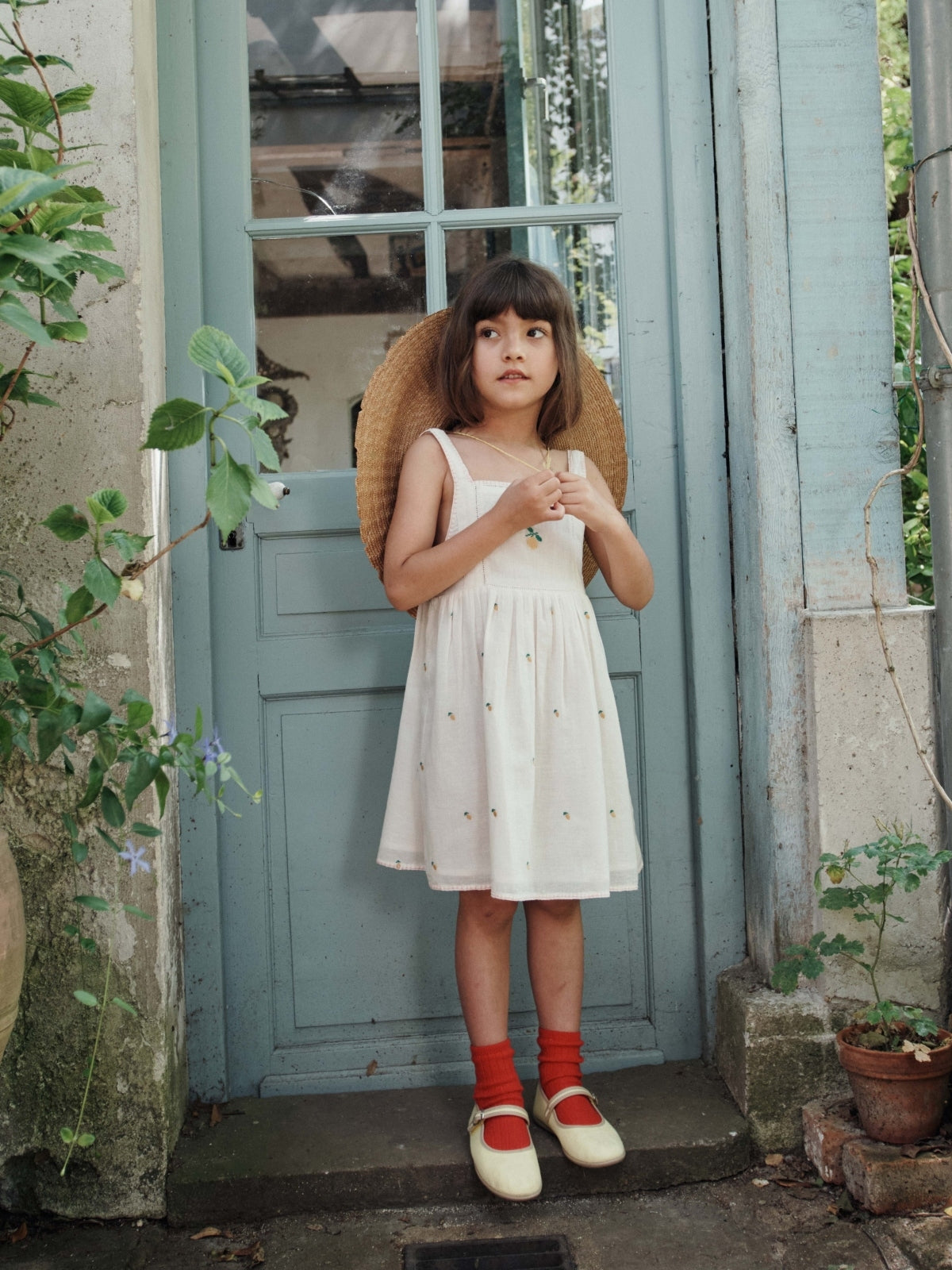 Embroidered Lemon Dress | Danrie Cream / 6Y Embroidered Lemon Dress | Danrie Cream / 6Y