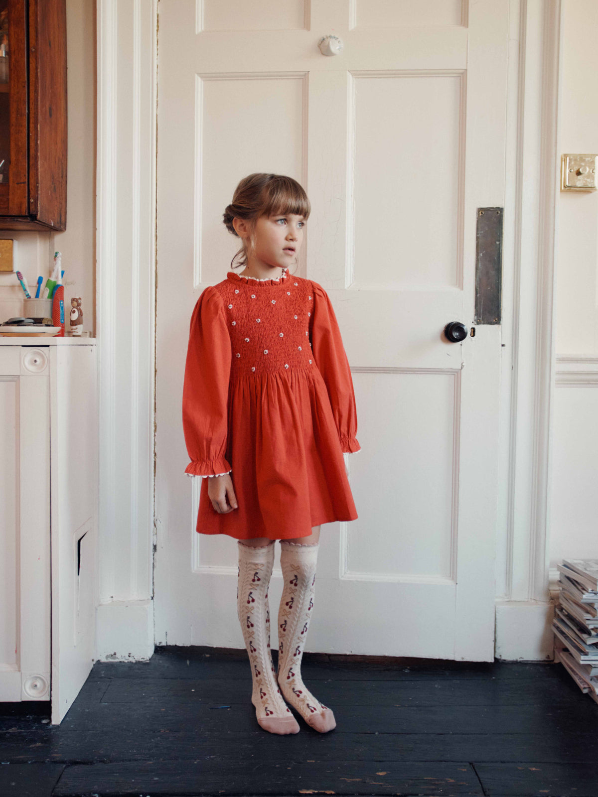 Embroidered Smocked Dress