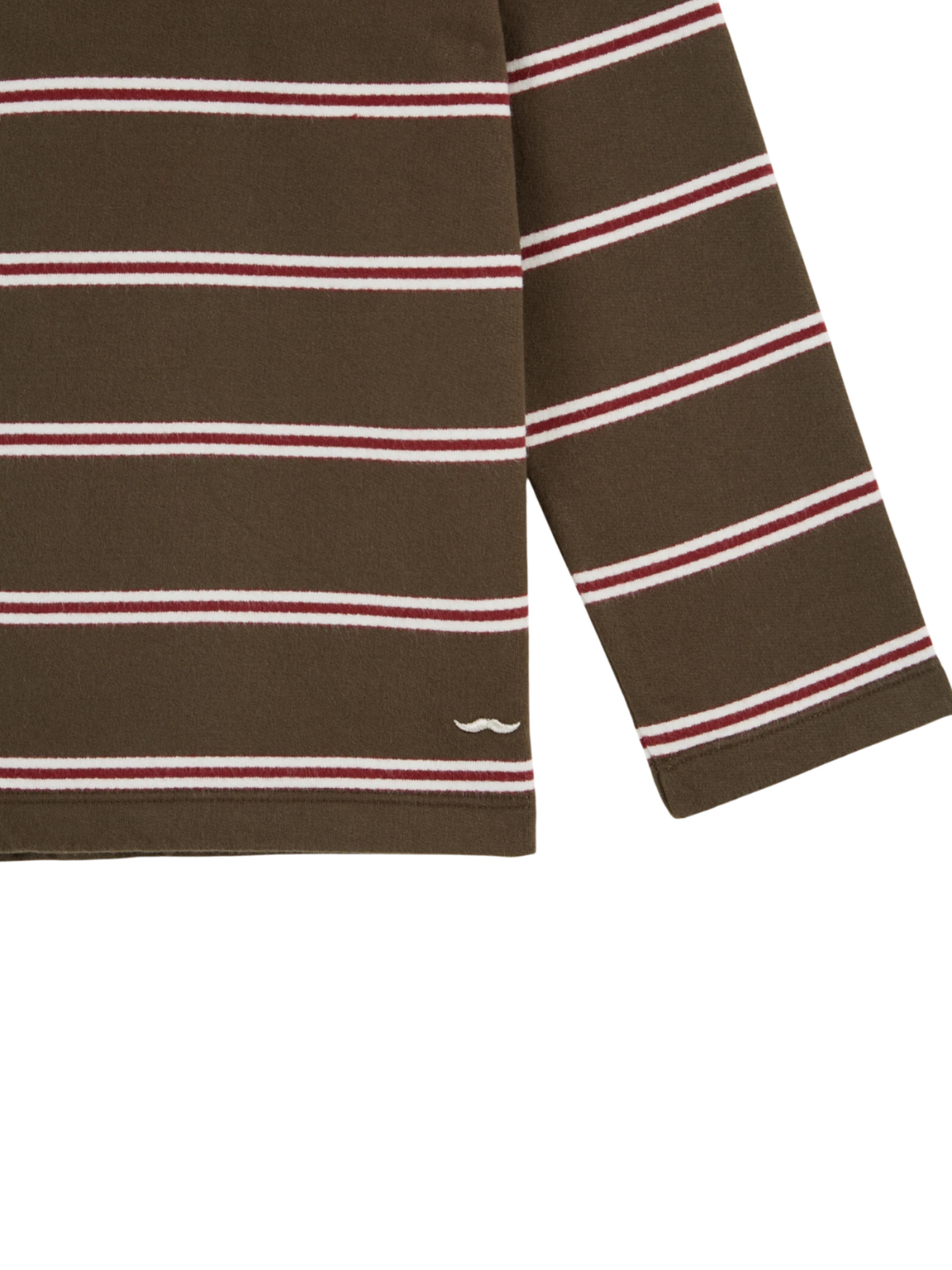 Fine Stripe Polo Sweatshirt - Khaki Tops Emile et Ida