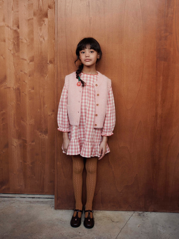 Floral Embroidered Gingham Dress Dresses Emile et Ida