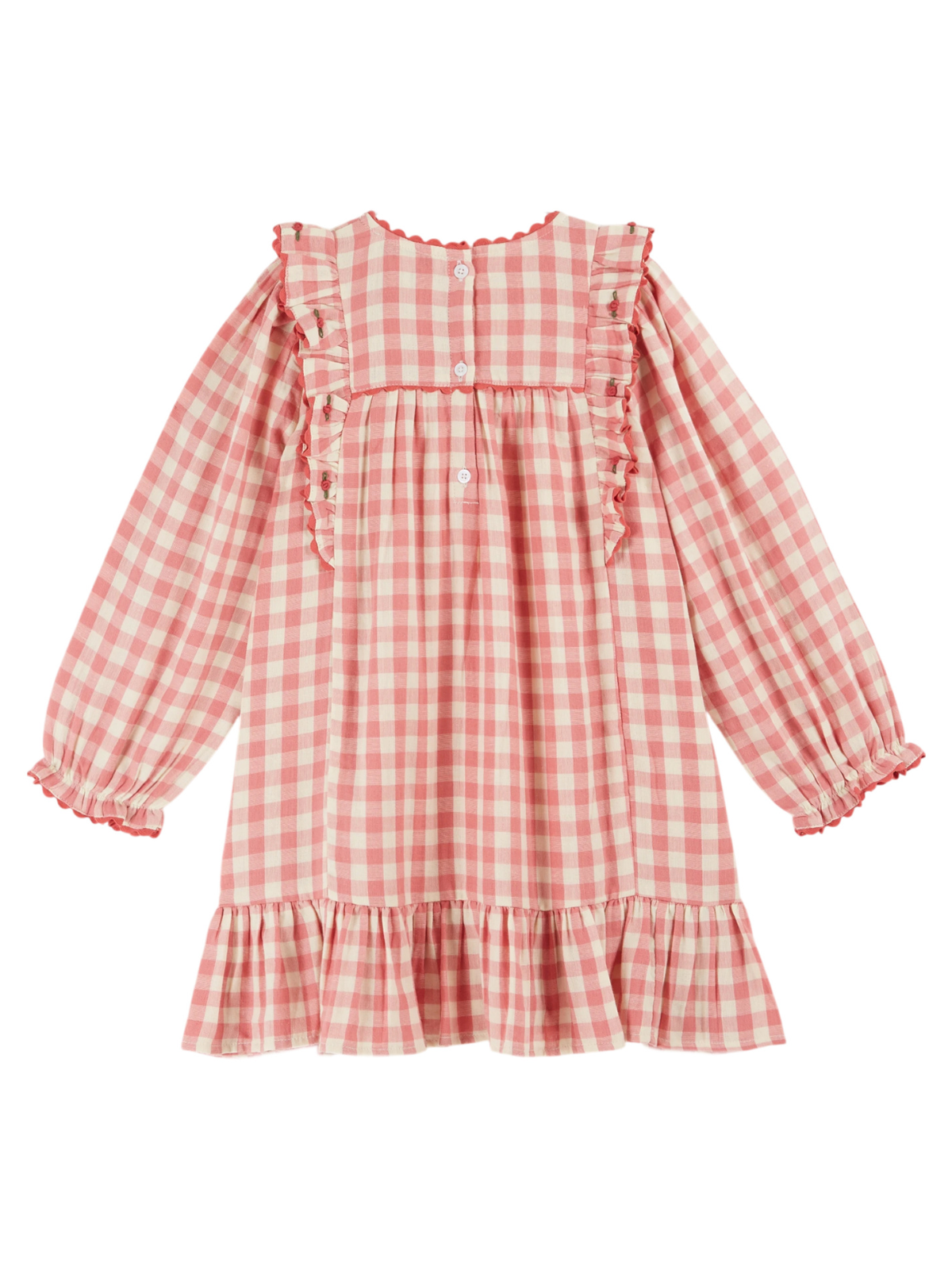 Floral Embroidered Gingham Dress Dresses Emile et Ida