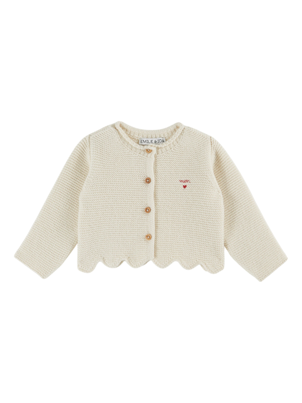 Mon Coeur Baby Cardigan Sweaters Emile et Ida Ecru 3M