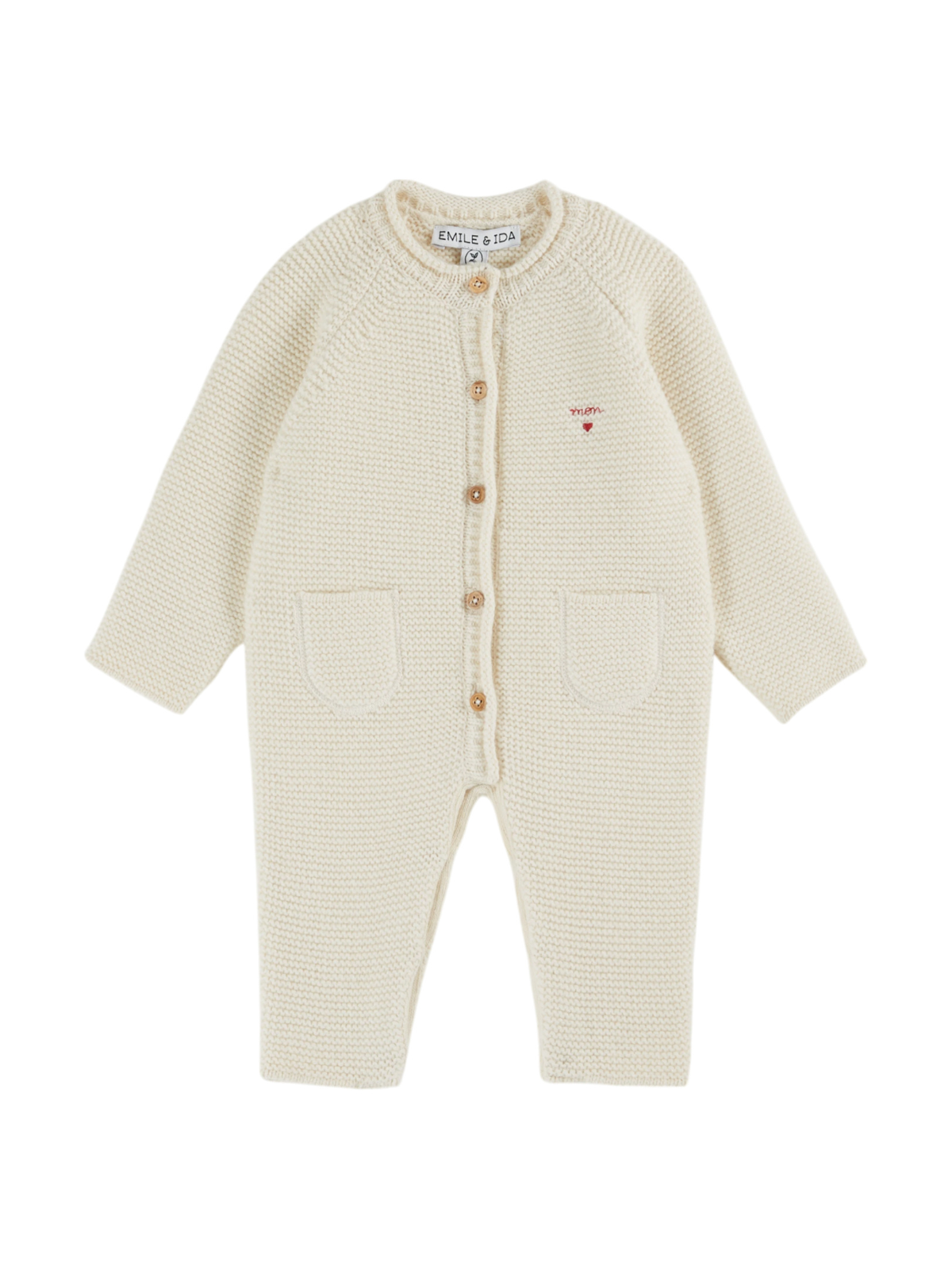 Mon Coeur Knit Romper Rompers Emile et Ida Ecru 3M
