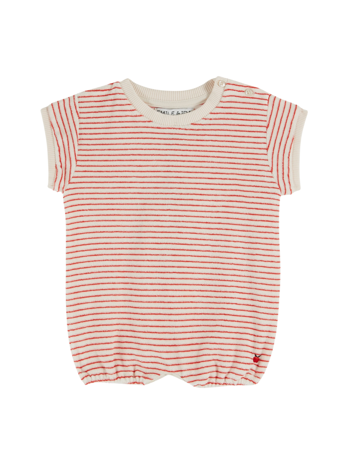 Poppy Stripe Romper Rompers Emile et Ida Poppy Stripe 6M
