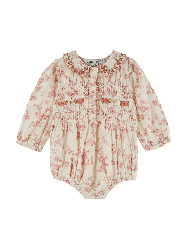 Rosalie Embroidered Romper Rompers Emile et Ida Rosalie 6M