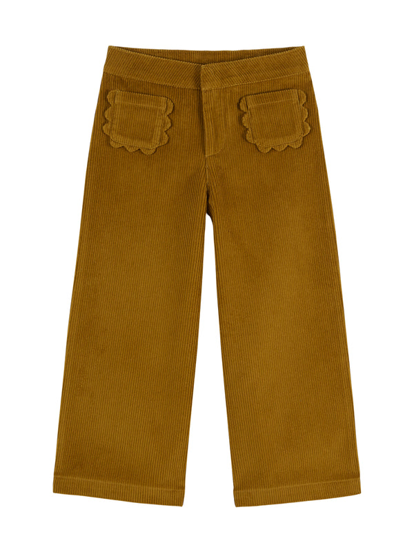 Scallop Pocket Corduroy Pants Pants Emile et Ida Golden Brown 3Y