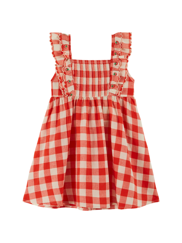 Strawberry Gingham Dress Dresses Emile et Ida Red Gingham 2Y