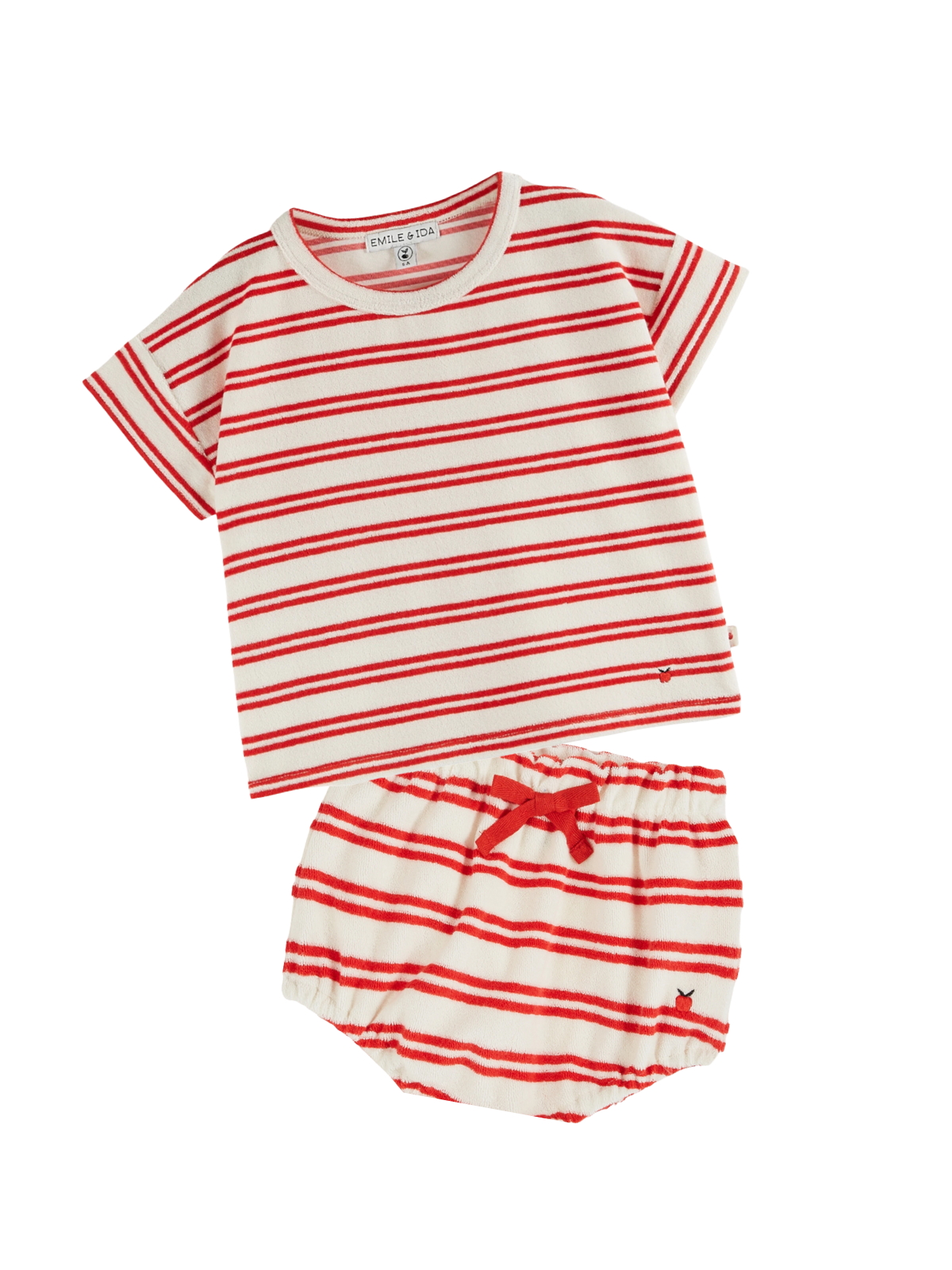 Striped Terry Set Sets Emile et Ida Red Stripe 6M