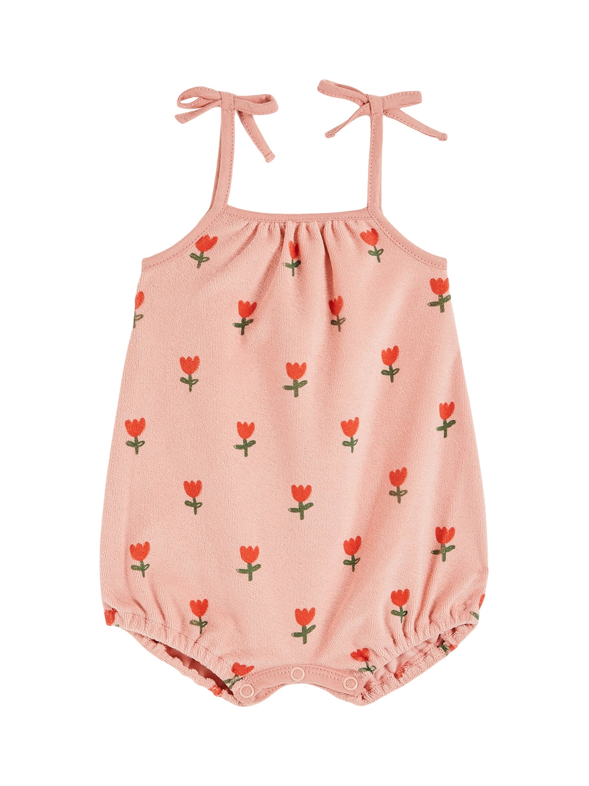 Terry Tulips Romper Rompers Emile et Ida Blossom Pink 3M