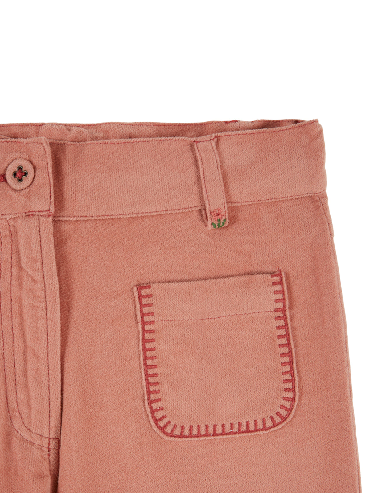 Velvet Embroidered Pocket Pants Pants Emile et Ida