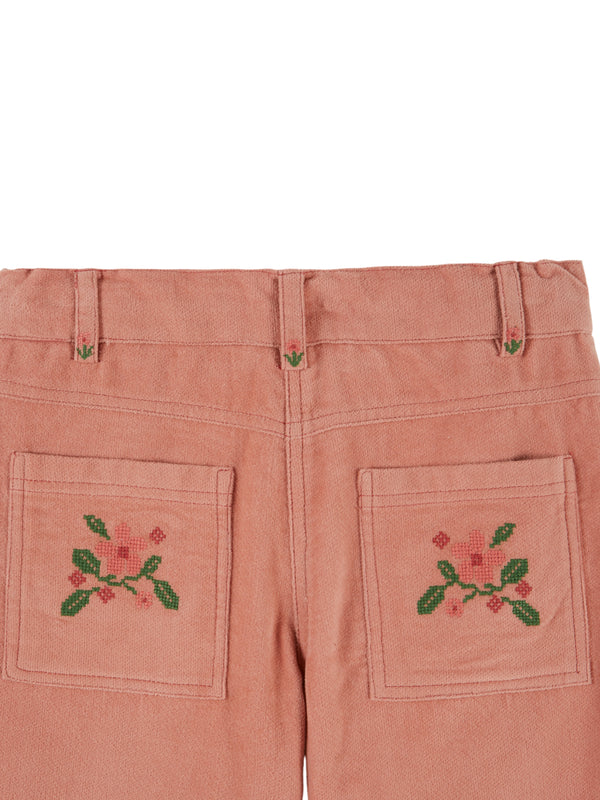 Velvet Embroidered Pocket Pants Pants Emile et Ida