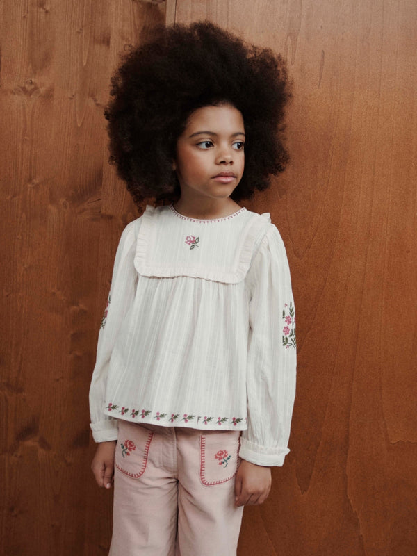 Floral Embroidered Pocket Pants Pants Emile et Ida