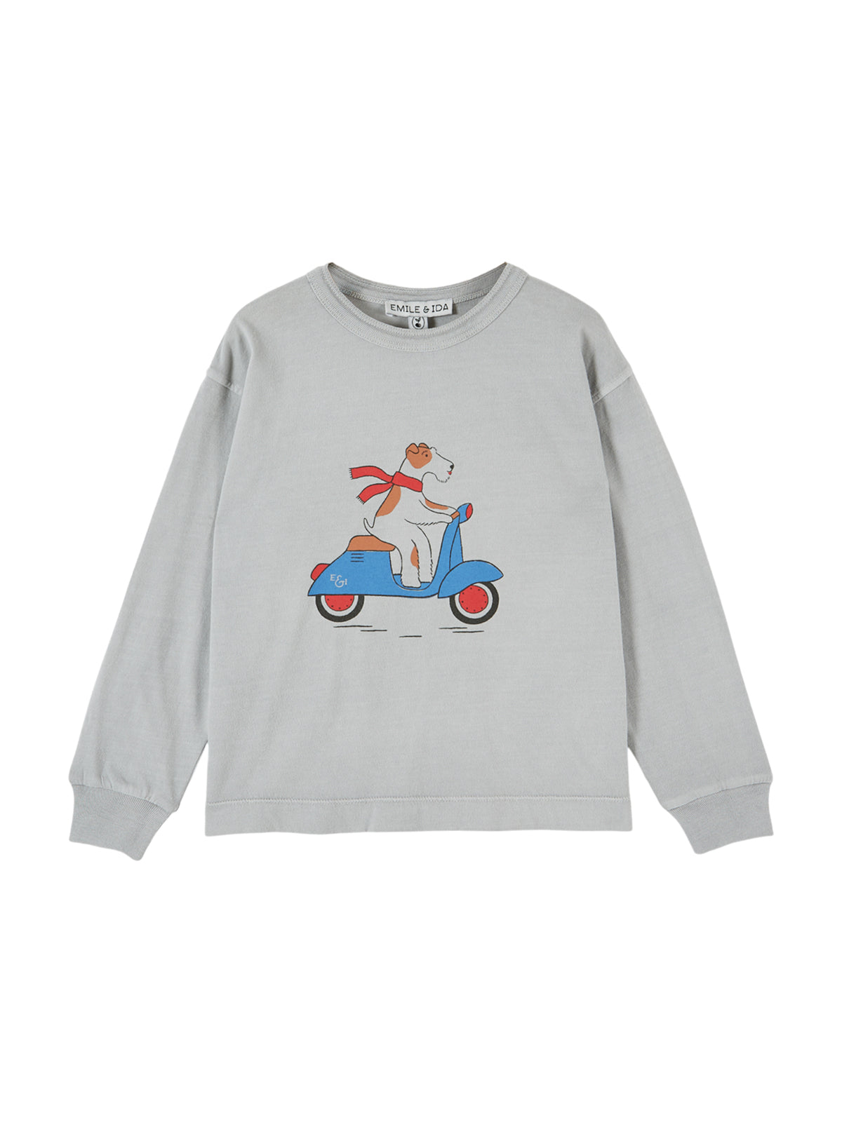Vespa Dog Long Sleeve T-Shirt Tops Emile et Ida Gray 2Y