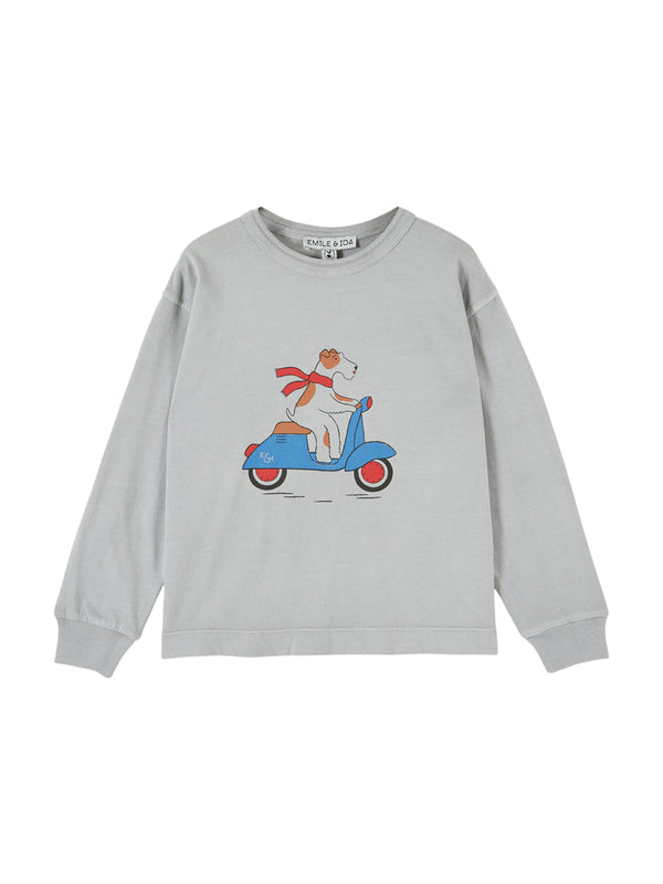 Vespa Dog Long Sleeve T-Shirt Tops Emile et Ida Gray 2Y