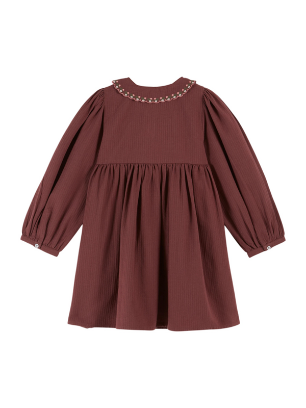 Violet Floral Embroidered Dress with Smocking Dresses Emile et Ida