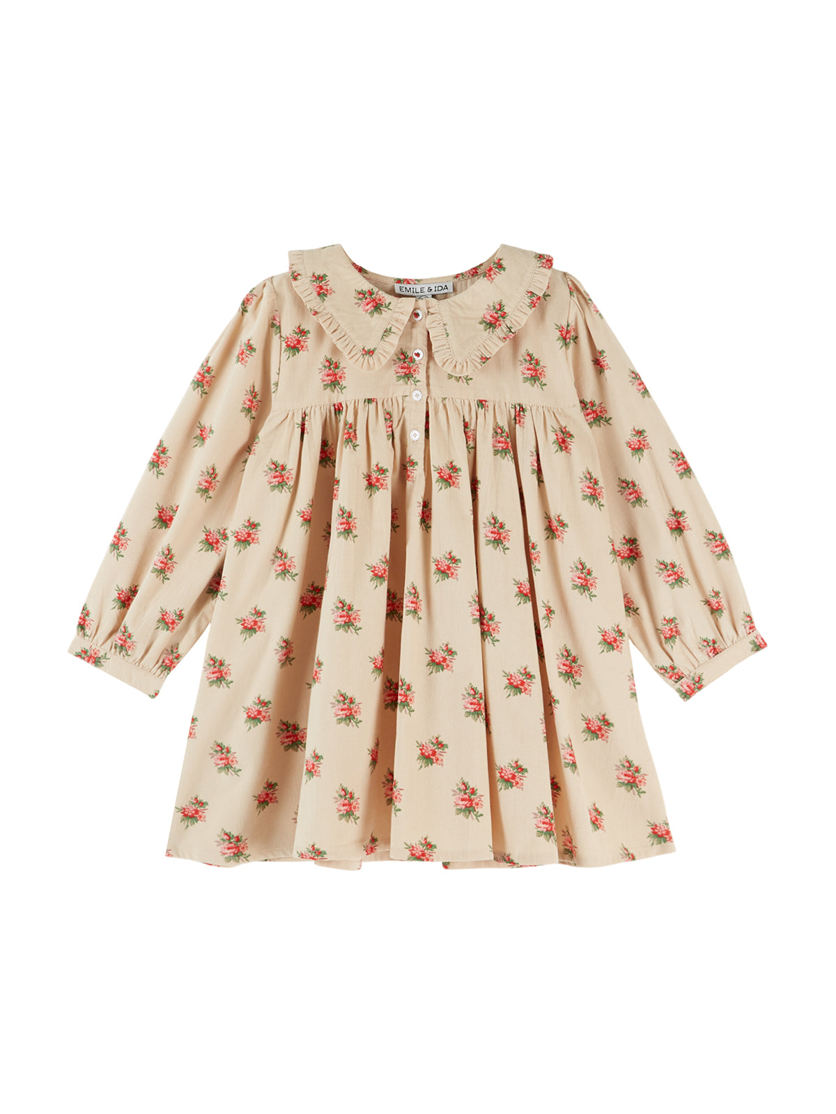 Wildflower Ruffle Collar Dress Dresses Emile et Ida Ecru 2Y