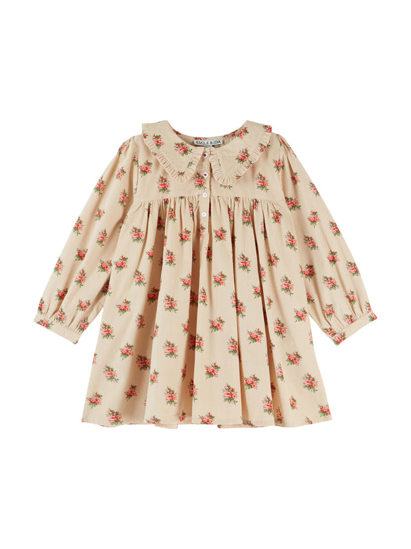 Wildflower Ruffle Collar Dress Dresses Emile et Ida Ecru 2Y