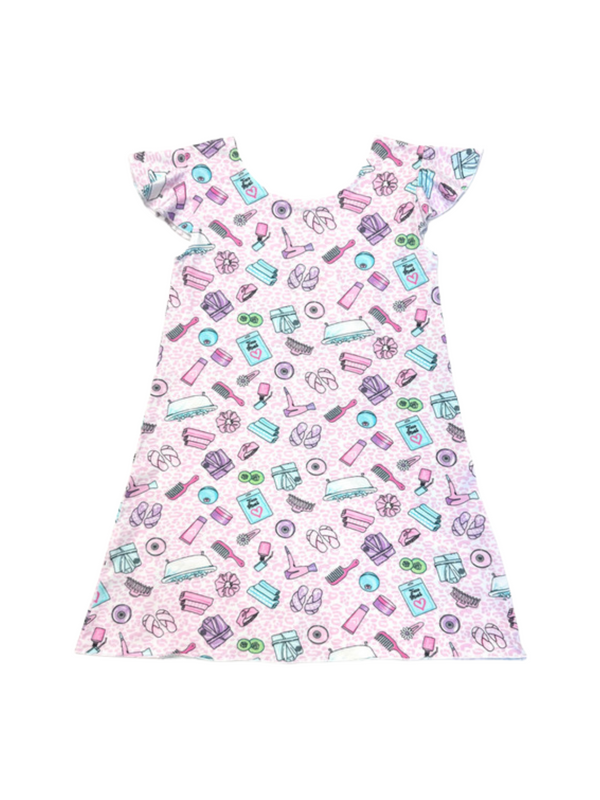 Spa Flutter Dress Pajamas Esme Pink XS(2-3) 