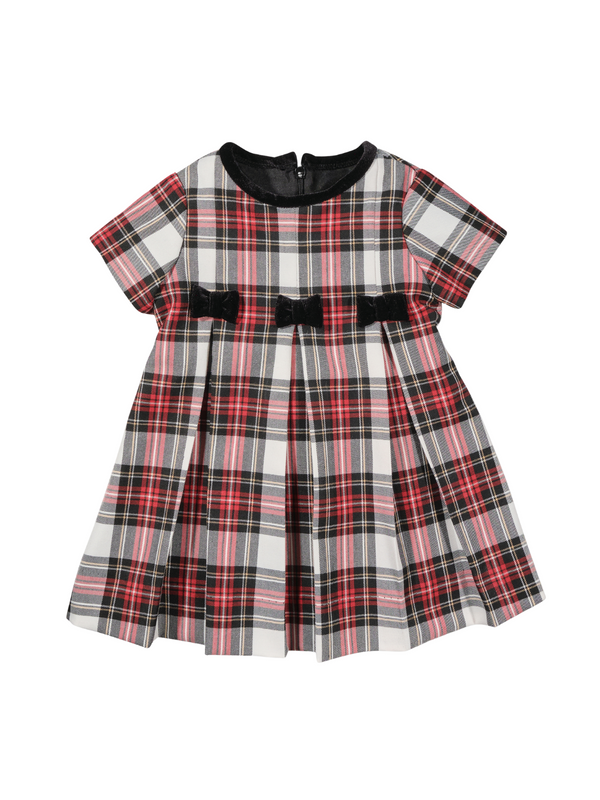 Plaid Dress with Velvet Bows Dresses Florence Eiseman Red Holiday Plaid 18M