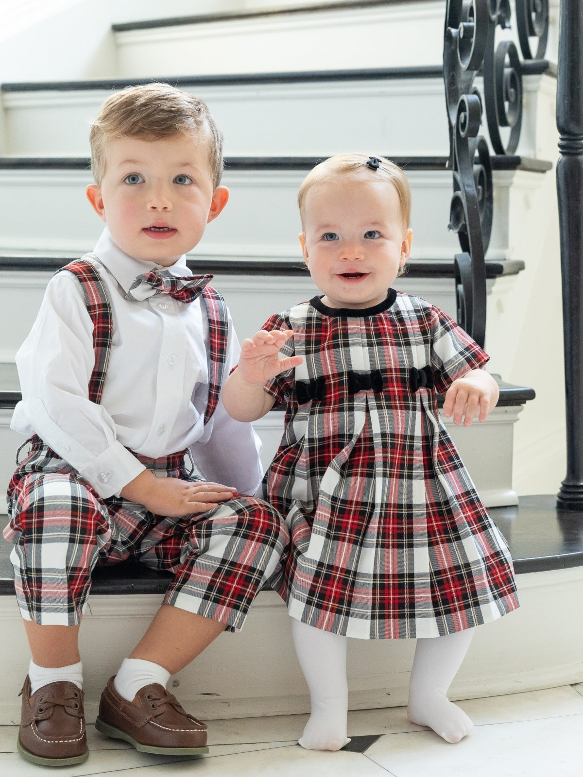 Plaid Dress with Velvet Bows Dresses Florence Eiseman