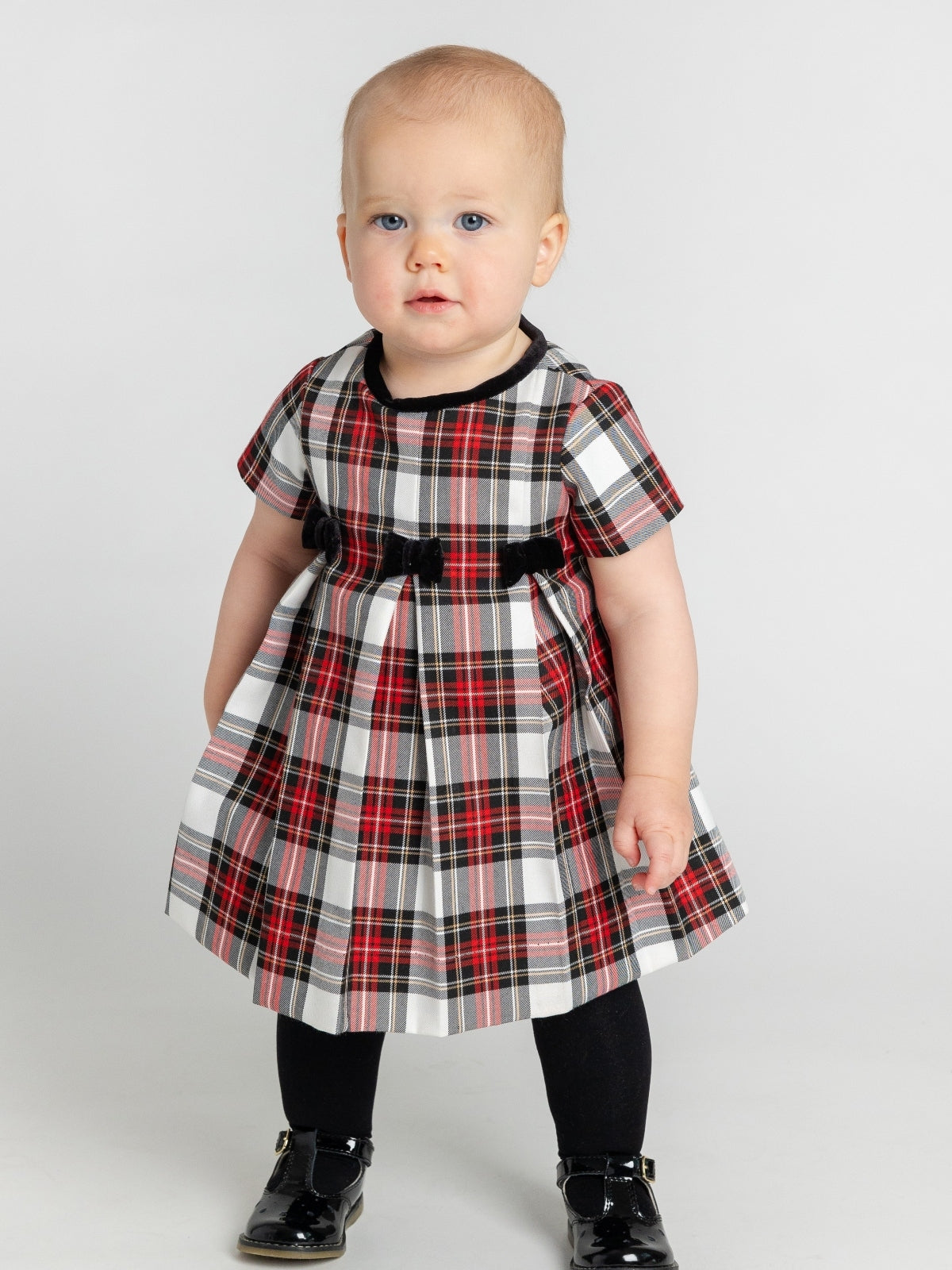 Plaid Dress with Velvet Bows Dresses Florence Eiseman