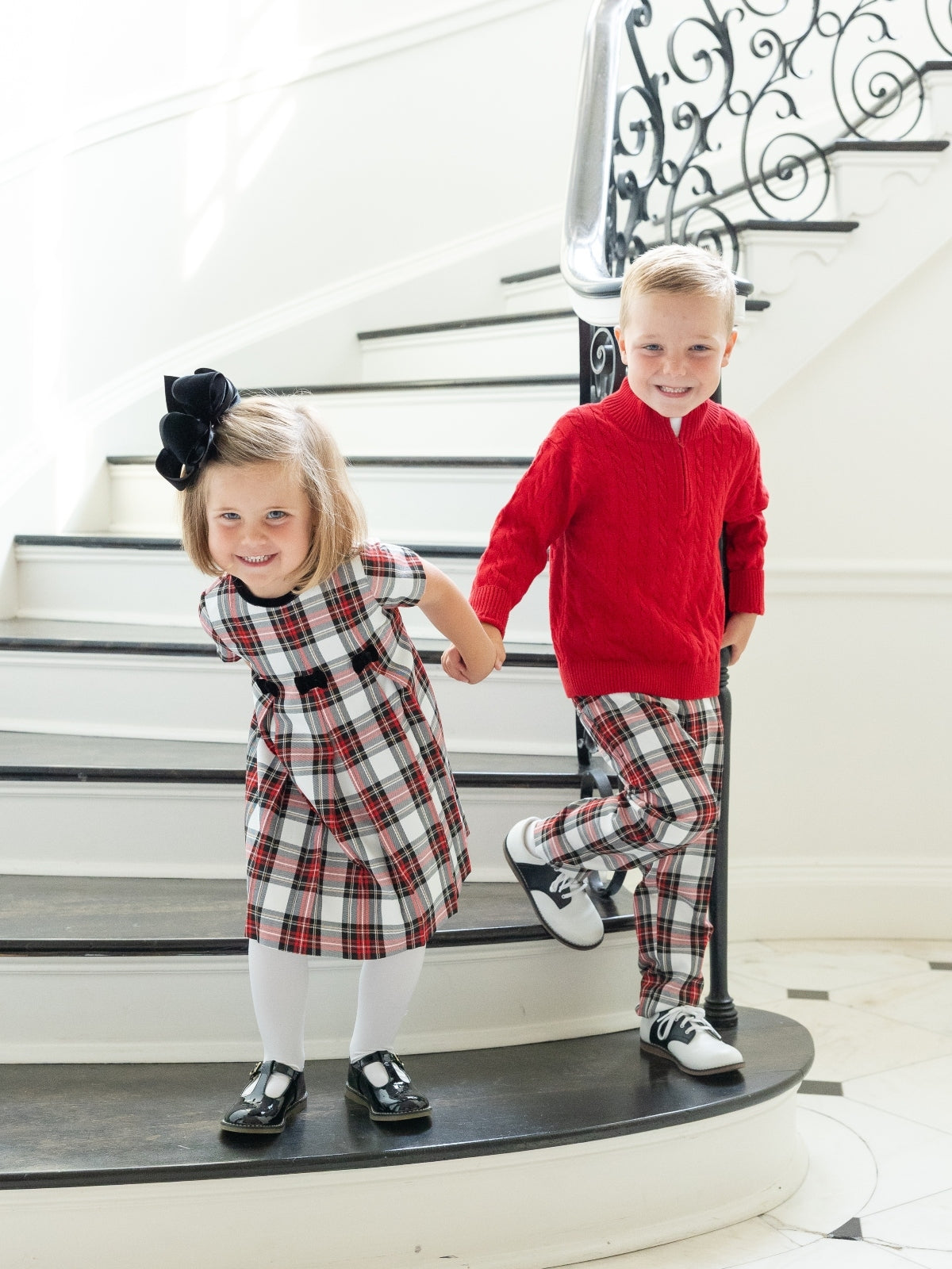 Plaid Dress with Velvet Bows Dresses Florence Eiseman