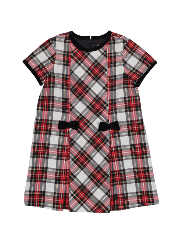 Plaid Shift Dress with Velvet Bows Dresses Florence Eiseman Red Holiday Plaid 5Y
