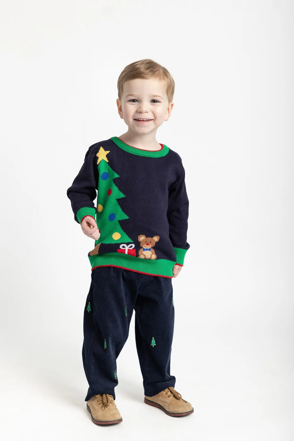 Christmas Tree Embroidered Corduroy Pants Pants Florence Eiseman   