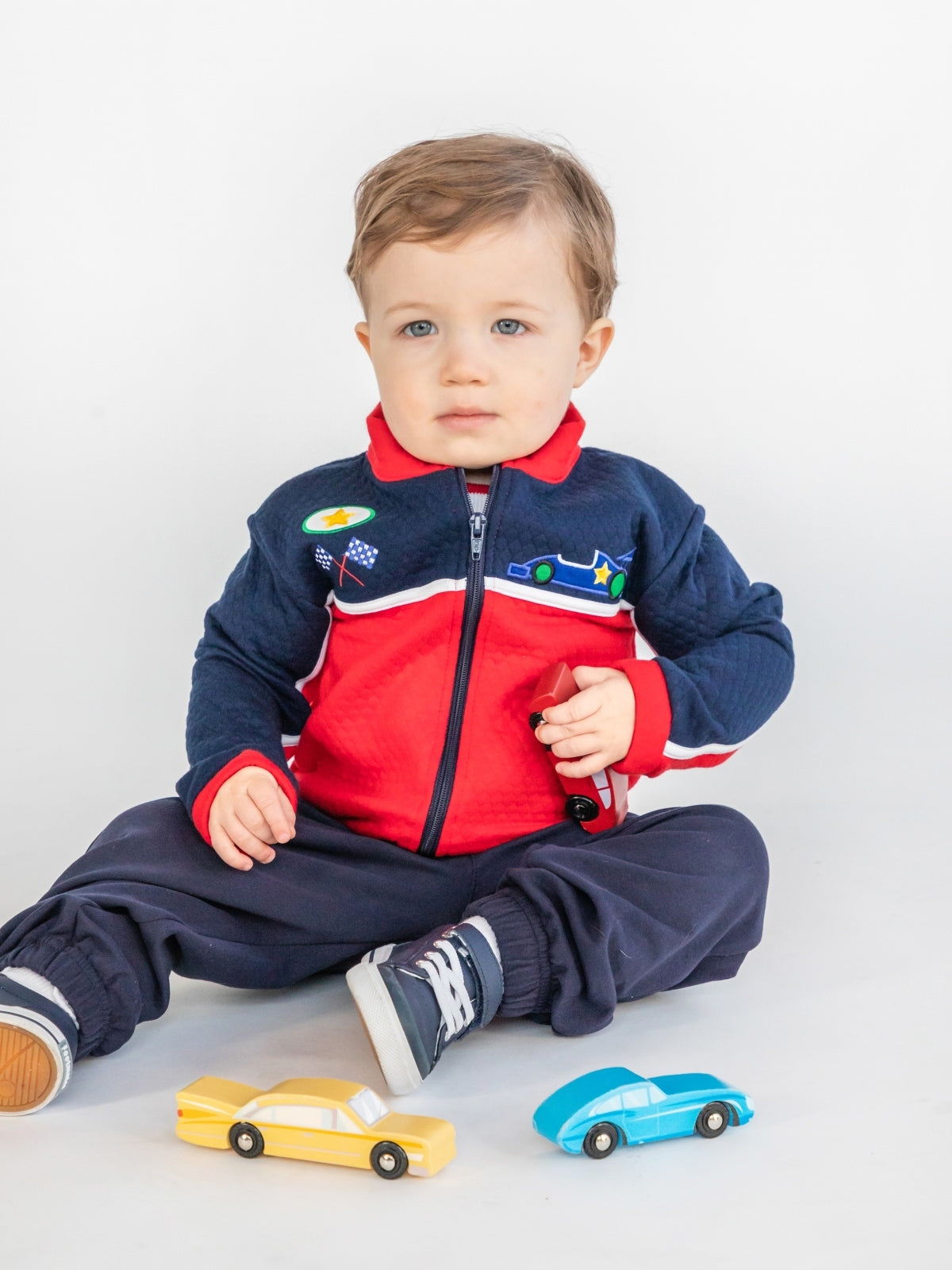 Jacquard Knit Racecar Jacket Sweatshirts Florence Eiseman   