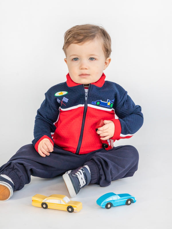 Jacquard Knit Racecar Jacket Sweatshirts Florence Eiseman   