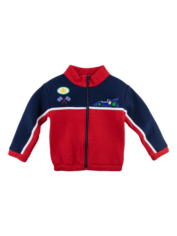 Jacquard Knit Racecar Jacket Sweatshirts Florence Eiseman Red 2T 