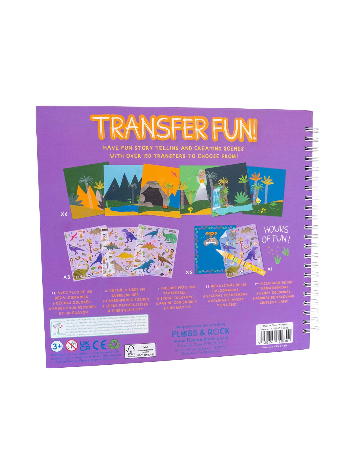 Dino Transfer Fun Arts & Crafts Floss and Rock   