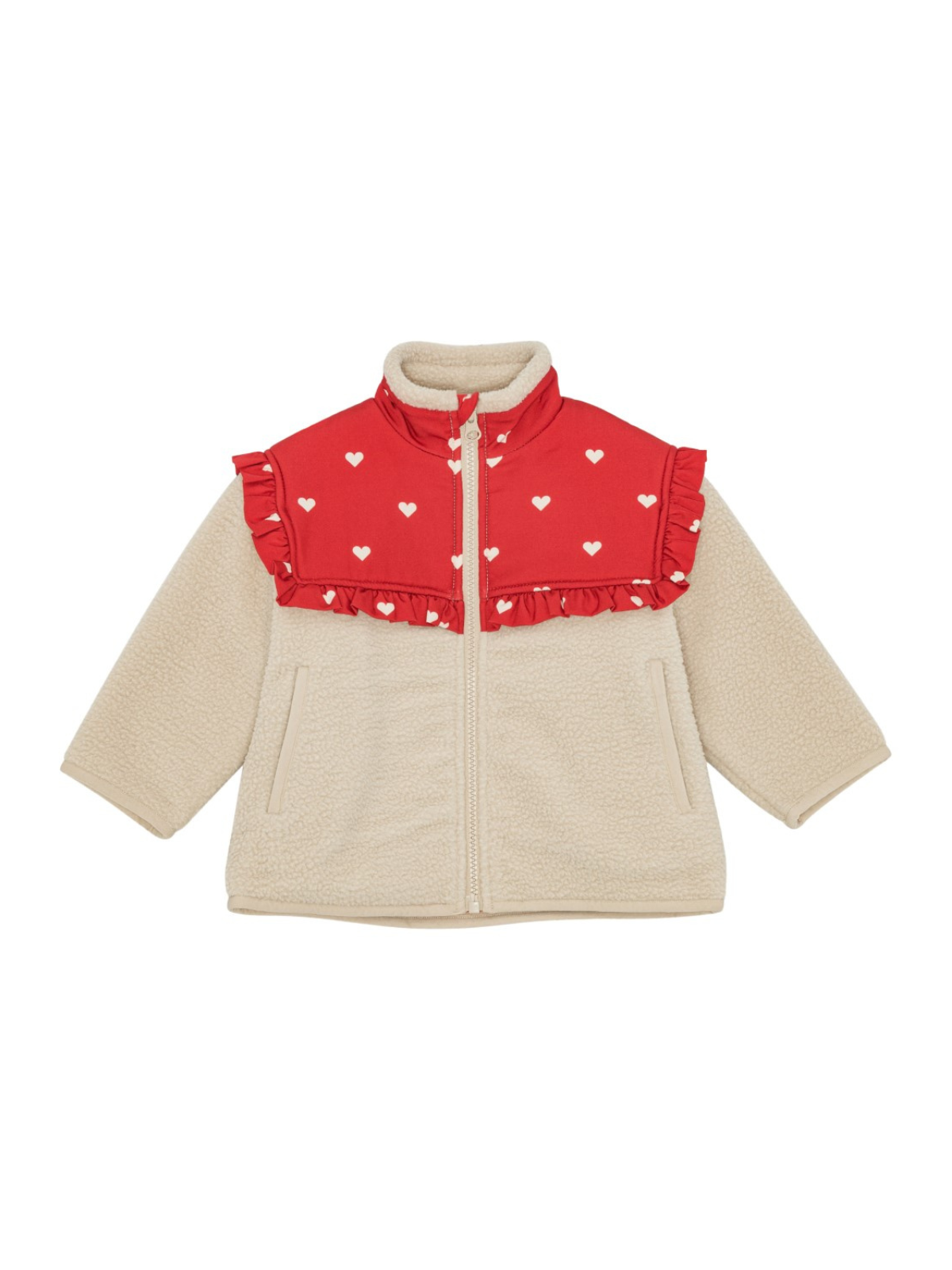 Ellen Fleece Jacket Outerwear Flöss Poppy Red 18M-2Y