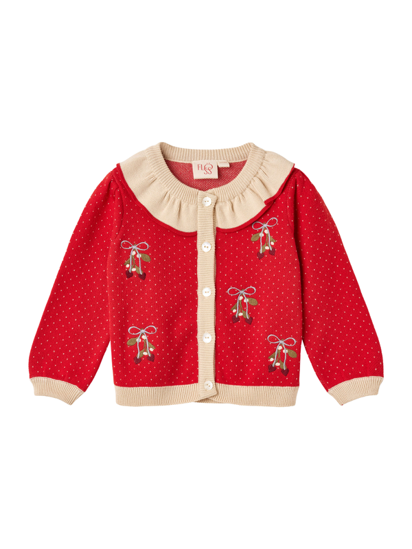 Elsie Cardigan Sweaters Flöss Poppy Red 2Y