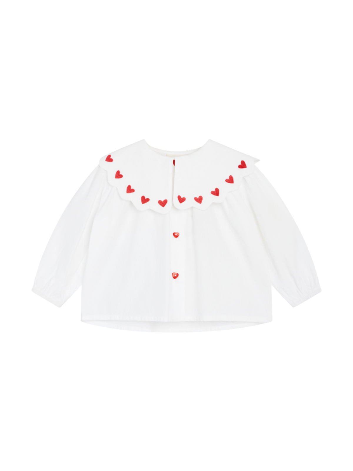 Ever Heart Blouse Tops Flöss White 2Y 