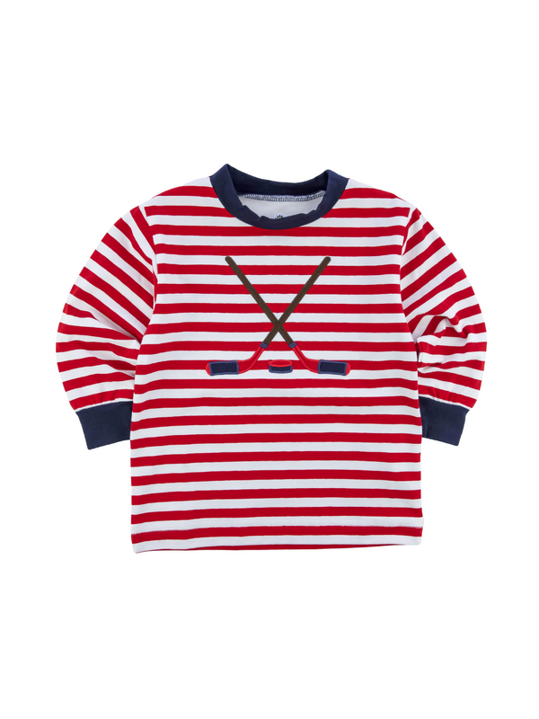 Hockey Stripe Tee Tees Florence Eiseman Red 2T 