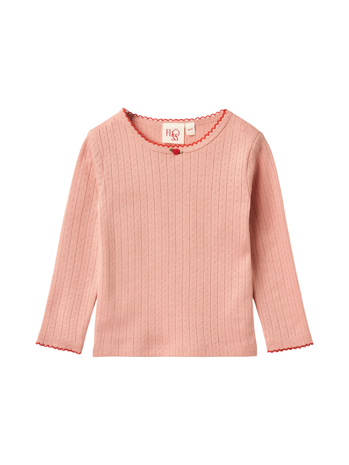 Liva Pointelle Tee Tops Flöss Light Pink 2Y