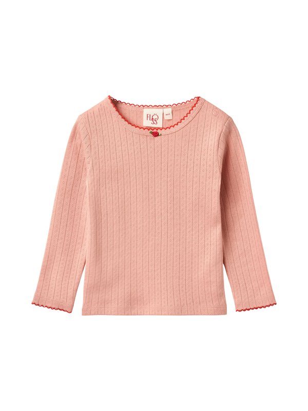 Liva Pointelle Tee Tops Flöss Light Pink 2Y