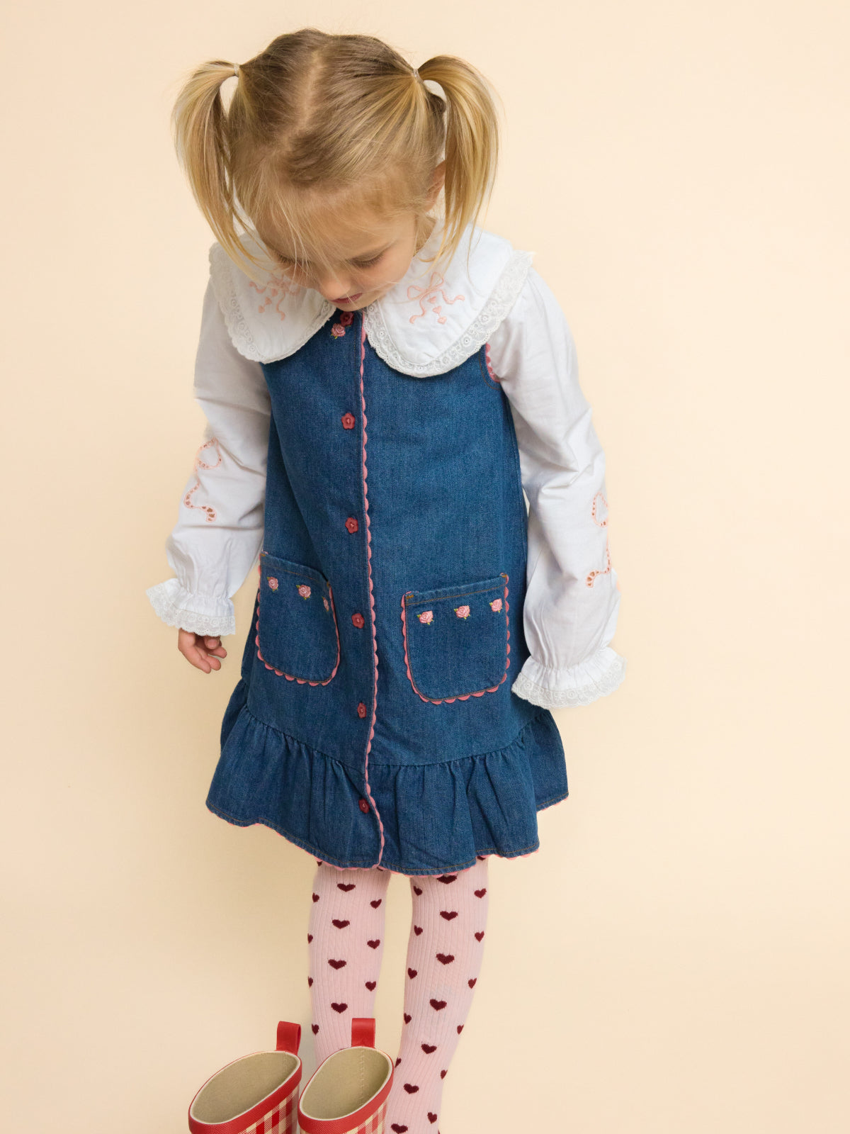 Monique Embroidered Denim Dress Dresses Flöss