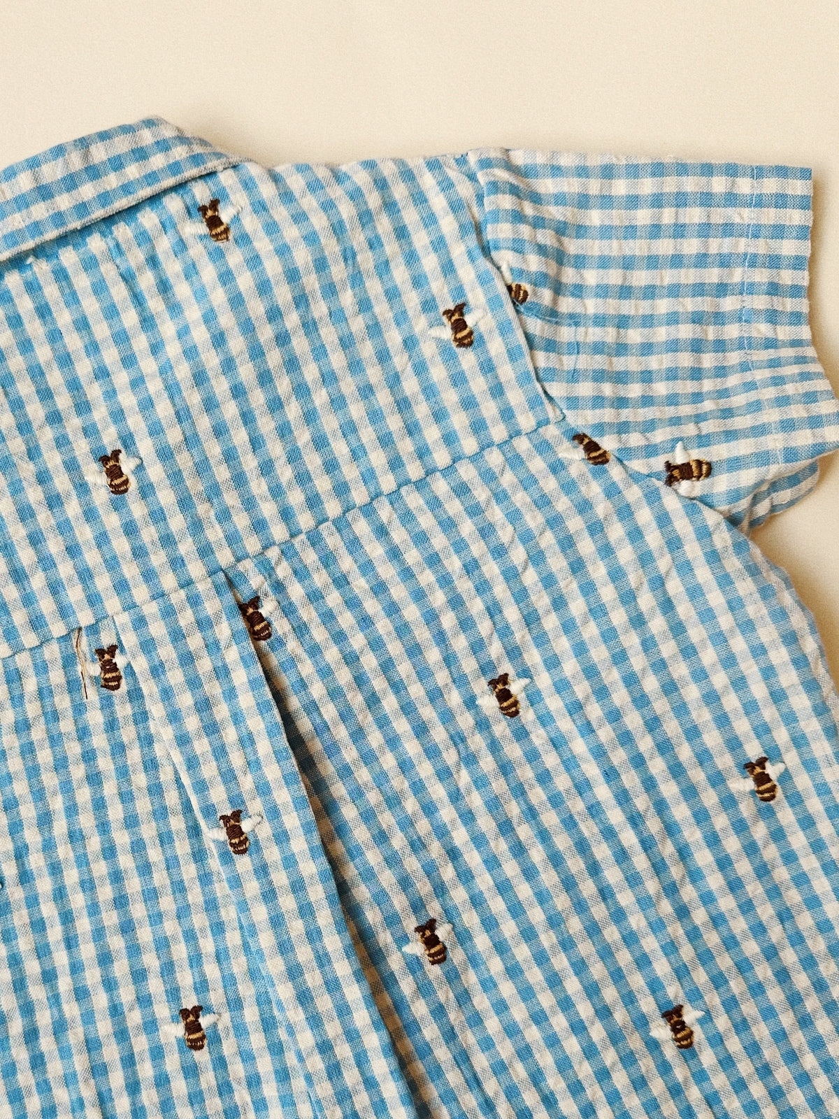 Oliver Gingham Short Set with Bees Sets Flöss