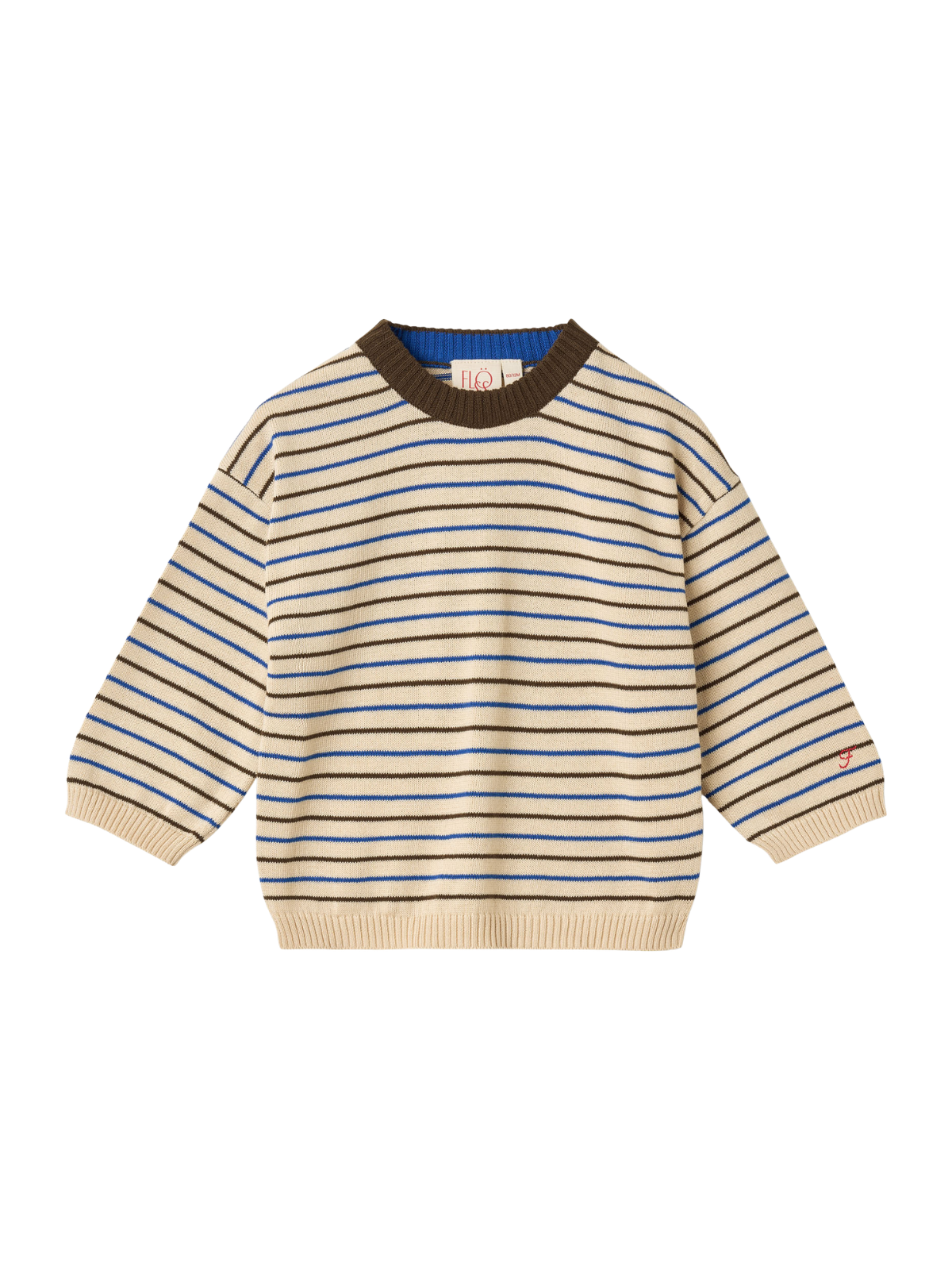 Storm Stripe Sweater Sweaters Flöss Cream Mosswood Stripe 18M-2Y